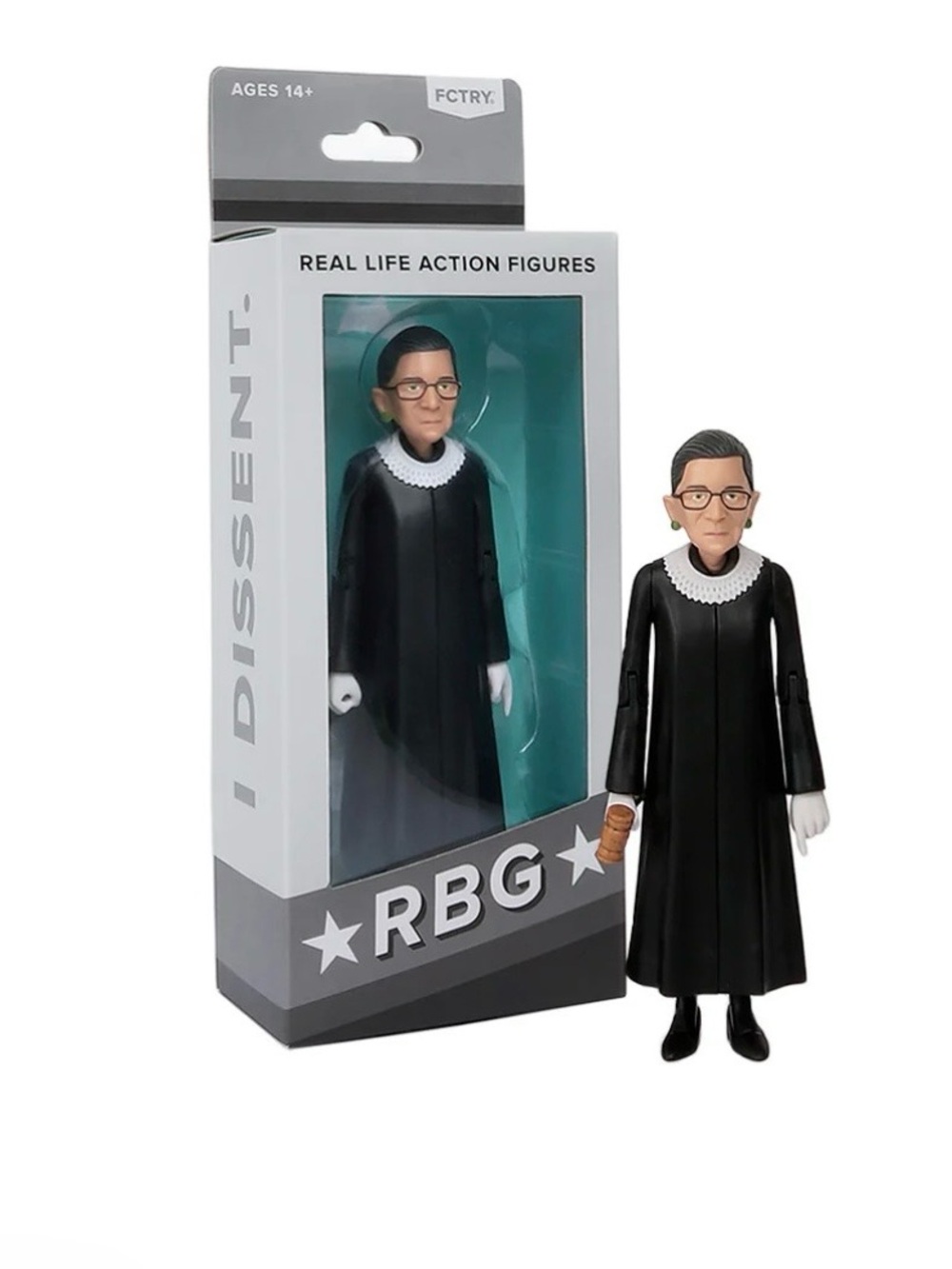 RBG Real Life Action Figure. Wearing court robe & collar. Being badass.
